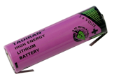 Losse batterij 1/2AA 3,6V lithium met soldeertabs