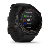 Garmin MK3 51 mm Carbon grey DLC-titanium met zwarte siliconen band en Descent T2 zendontvanger