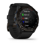 Garmin MK3 51 mm Carbon Grey DLC titanium met zwarte silicone band