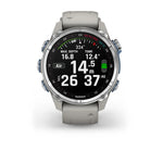 Garmin MK3 43 mm RVS met Fog grey siliconen band