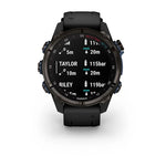 Garmin MK3i 43 mm Carbon Grey DLC titanium met zwarte siliconen band