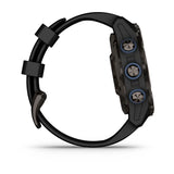 Garmin MK3i 43 mm Carbon grey DLC-titanium met zwarte siliconen band en Descent T2 zendontvanger