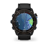 Garmin MK3 51 mm Carbon grey DLC-titanium met zwarte siliconen band en Descent T2 zendontvanger