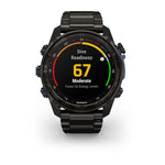 Garmin MK3 51 mm 51 mm Carbon grey DLC-titanium met DLC-titanium band en Descent T2 zendontvanger