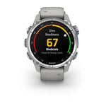 Garmin MK3 43 mm RVS met Fog grey siliconen band