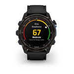 Garmin MK3 51 mm Carbon Grey DLC titanium met zwarte silicone band