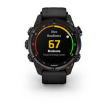 Garmin MK3i 43 mm Carbon Grey DLC titanium met zwarte siliconen band