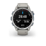 Garmin MK3 43 mm RVS met Fog grey siliconen band