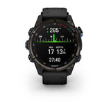 Garmin MK3i 43 mm Carbon Grey DLC titanium met zwarte siliconen band