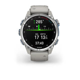 Garmin MK3 43 mm RVS met Fog grey siliconen band