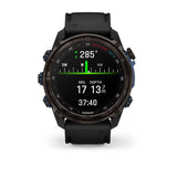 Garmin MK3 51 mm Carbon Grey DLC titanium met zwarte silicone band