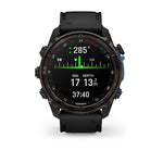 Garmin MK3 51 mm Carbon grey DLC-titanium met zwarte siliconen band en Descent T2 zendontvanger