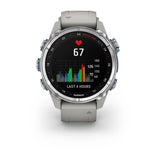 Garmin MK3 43 mm RVS met Fog grey siliconen band