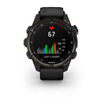 Garmin MK3i 43 mm Carbon grey DLC-titanium met zwarte siliconen band en Descent T2 zendontvanger