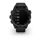 Garmin MK3i 43 mm Carbon Grey DLC titanium met zwarte siliconen band