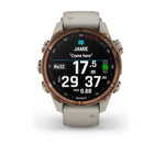 Garmin MK3i 43 mm Brons PVD-titanium met French Grey siliconen band en Descent T2 zendontvanger